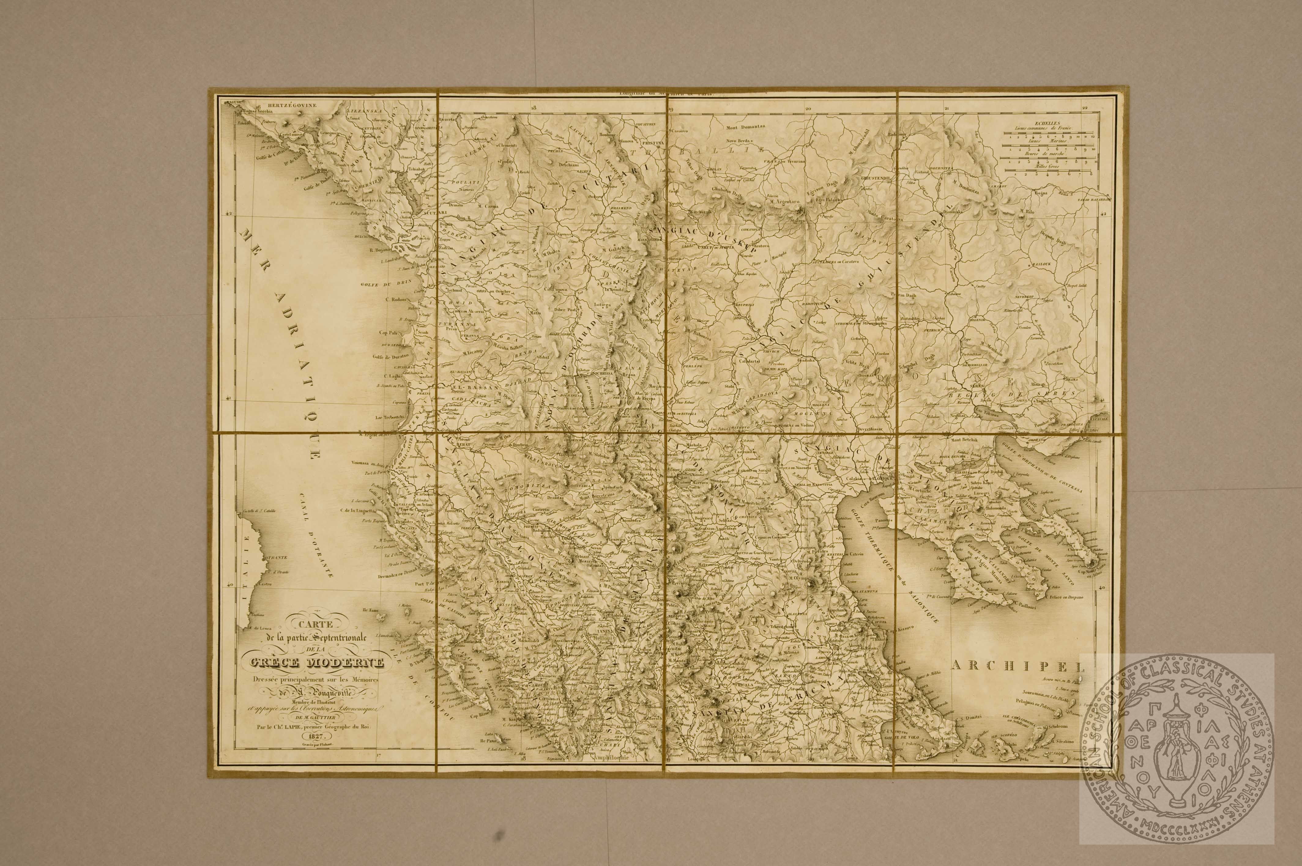 Carte de la Grece septentrionale de la Grece moderne dressee principalement sur les Memoires de Pouqueville…